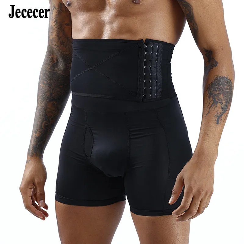 High Waist Belly Control Underpants with Reduction Girdles Tummy Shaper Men Padded Boxers Men Shapewear Plus Size S-6XL