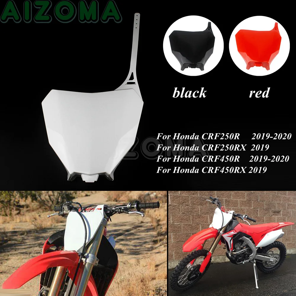 Motorcycle Front Plastic Cover Dirt Bike Off Road MX Motocross Enduro Number Plate For Honda CRF 250R 250RX 450R 450RX 2017-2020