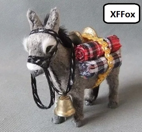 mini simulation donkey model polyethylene&furs real life donkey gift 11x10cm xf2244