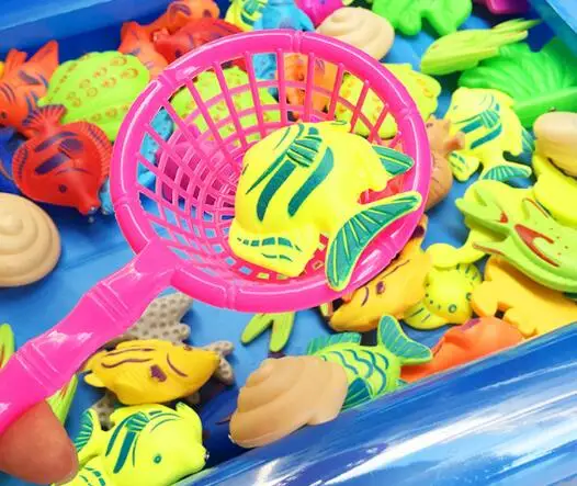 Children Boy girl fishing toy set suit magnetic play water baby toys fish square hot gift for kids Free Shipping