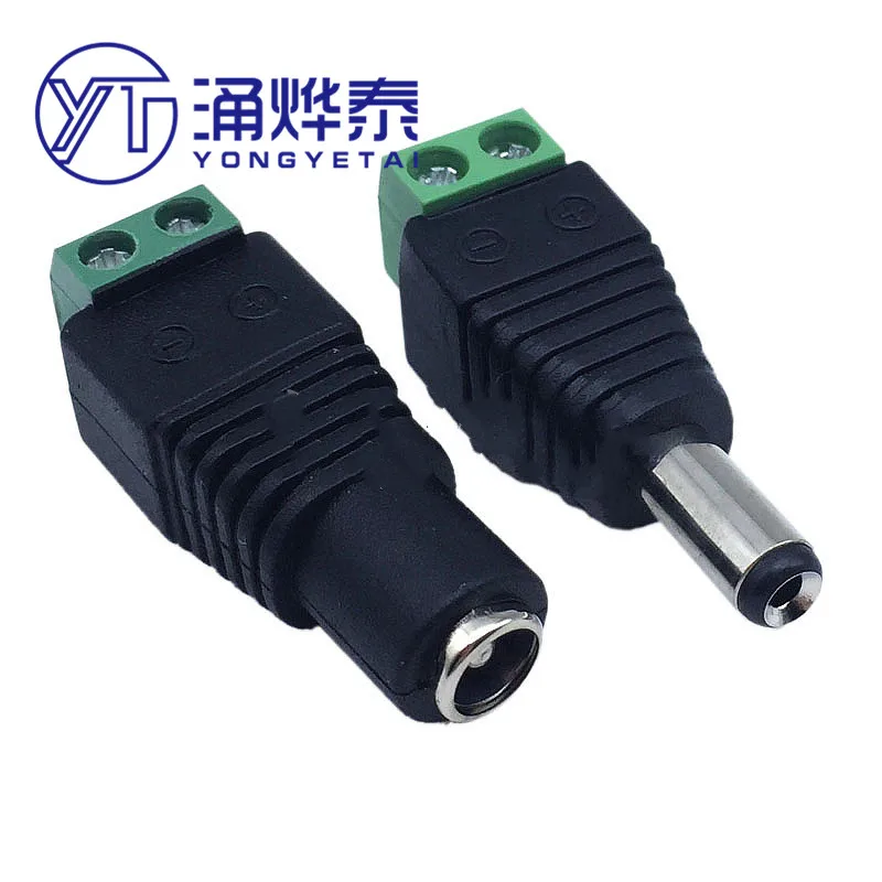 

YYT 1Set=2PCS Solder-free adapter DC male power connector 5.5*2.1 transfer terminal 5.5*2.5 plug