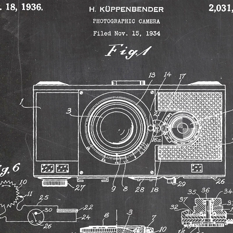 Camera Patent Vintage Poster Canvas Art prints , Retro Camera Blueprint Photo Wall Art Canvas Painting Photography Decoration