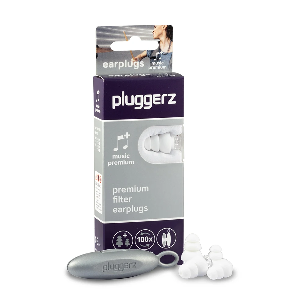 Pluggerz all-fit silicone with special filter performer stage DJ live music 2 in 1 reusable earplugs noise cancelling