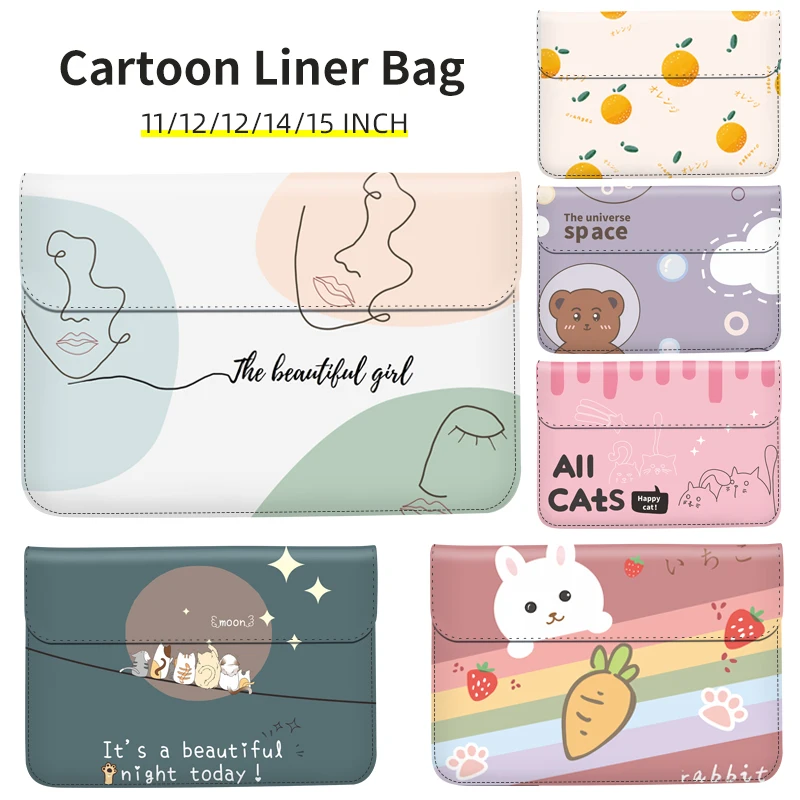 Suitable for MacBook Air 13 pro 2020 laptop Sleeve Huawei matebook 14 D14/15 laptop bag 12/13/15.6inch cartoon pattern mouse pad