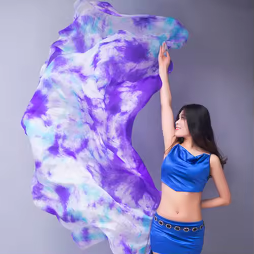 Belly dance Scarf Silk Veils Belly Dance veil Shawls Women Light Hand Thrown Scarf Shawl Gradient Silk Veil Dance Performance - Image 20