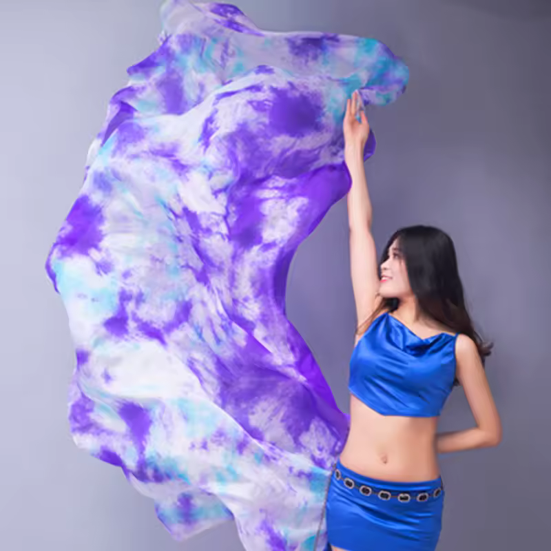 Belly dance Scarf Silk Veils Belly Dance veil Shawls Women Light Hand Thrown Scarf Shawl Gradient Silk Veil Dance Performance - Image 20