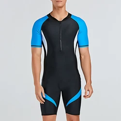 Neoprene Wetsuit Men Short Sleeve Scuba Diving Suit Surfing Sunproof One Piece Set Snorkeling Spearfishing Swimsuit