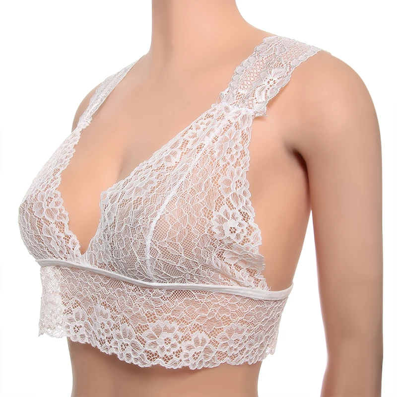 Lace Bralette Top Sexy Bra Brassiere Femme Lingerie Crop Top Push Up Bra Transparent Intimates Seamless Wireless Bras For Women