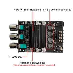 ZK-XPSM 150W*2 TDA7498E Réglage stéréo des aigus des basses Bluetooth Audio amplificateur de puissance module module dissipateur thermique double canal 10 meilleures ventes TDA7498 - No 7