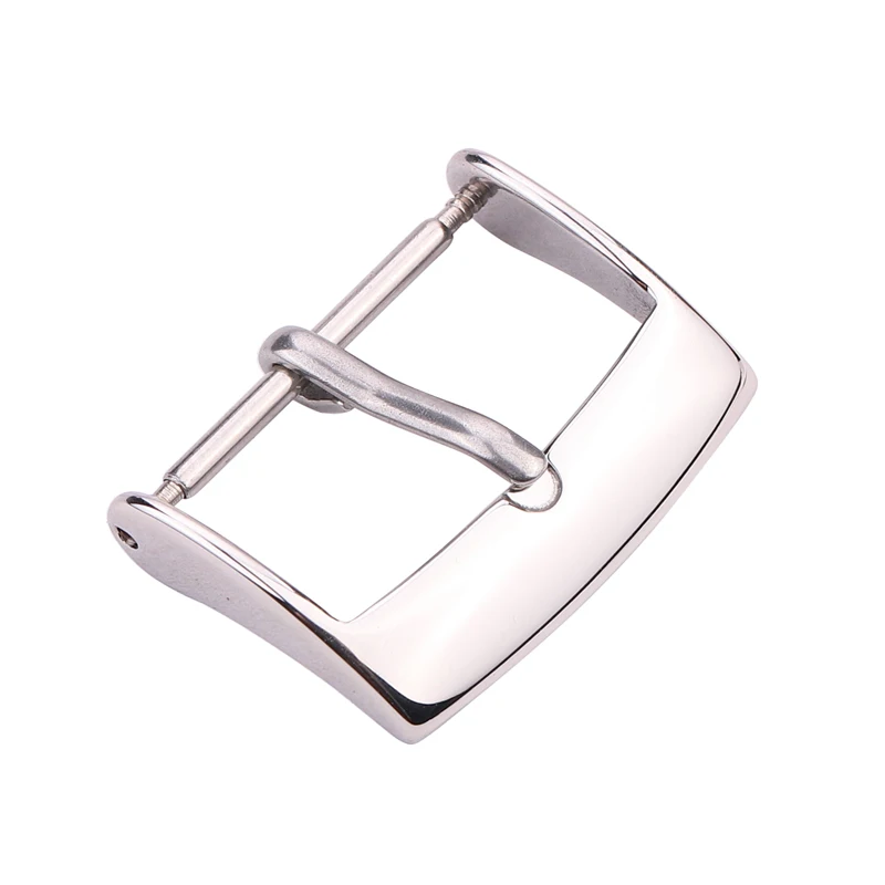 Stainless Steel Silver Polished Watch Buckle 16mm 18mm Women Men Watchband Strap Accessories.