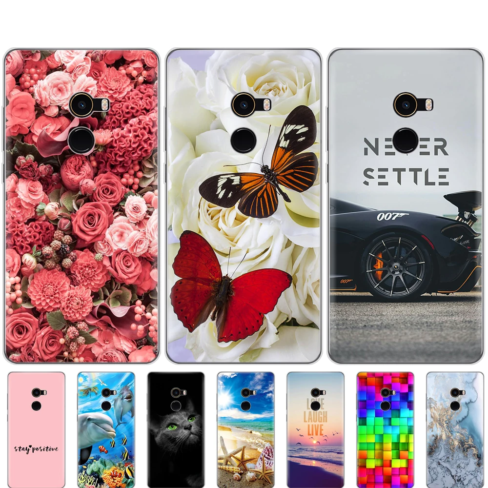 Silicon Case For Xiaomi Mix 2 Soft TPU Transparent Back Phone Cover for Xiaomi Mi Mix 2 Mix2 Painting Protective Coque Bumper