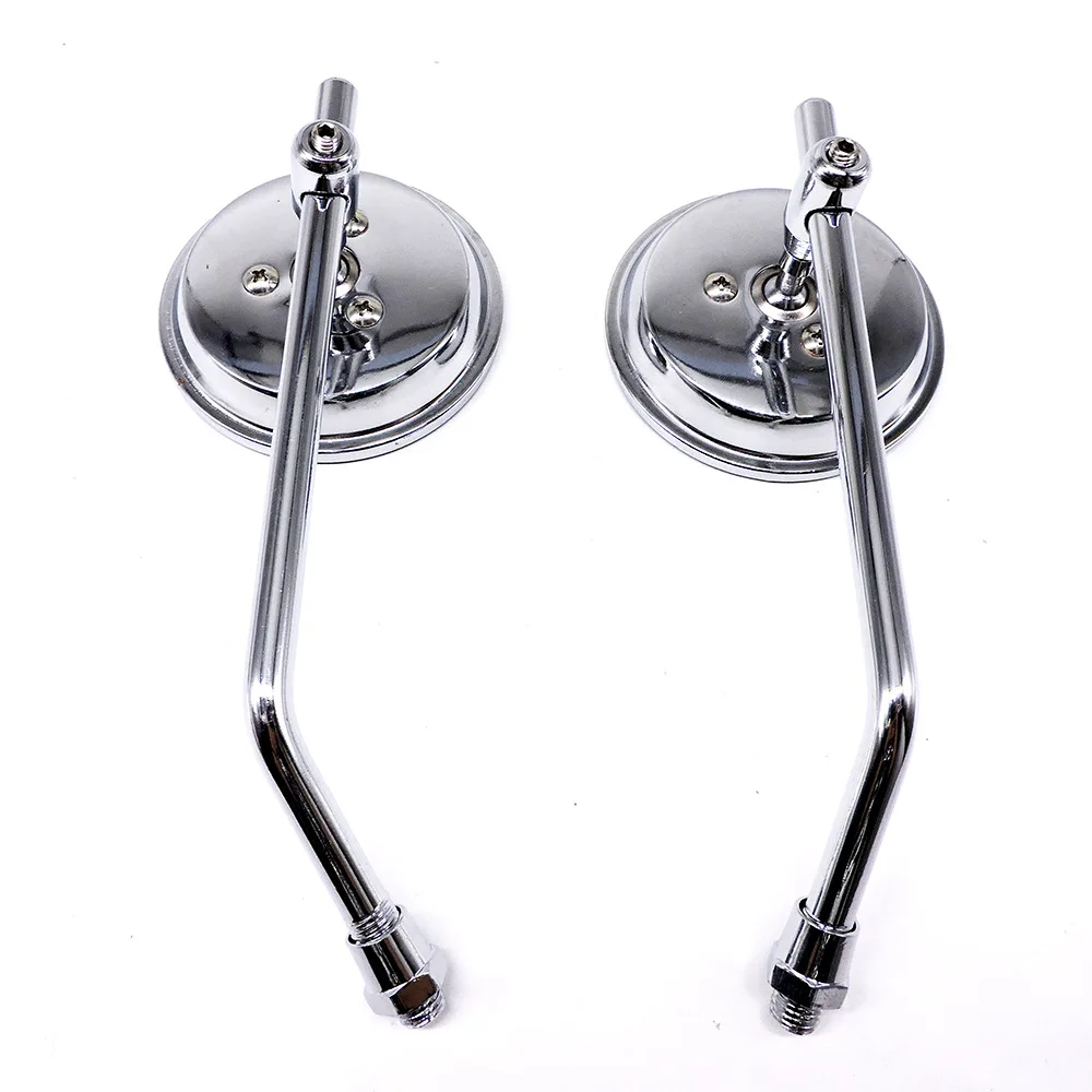 Universal motorcycle mirrors chrome round mirror motorcycle long stem for Harley ktm kawasaki yamaha suzuki Ducati Honda Aprilia
