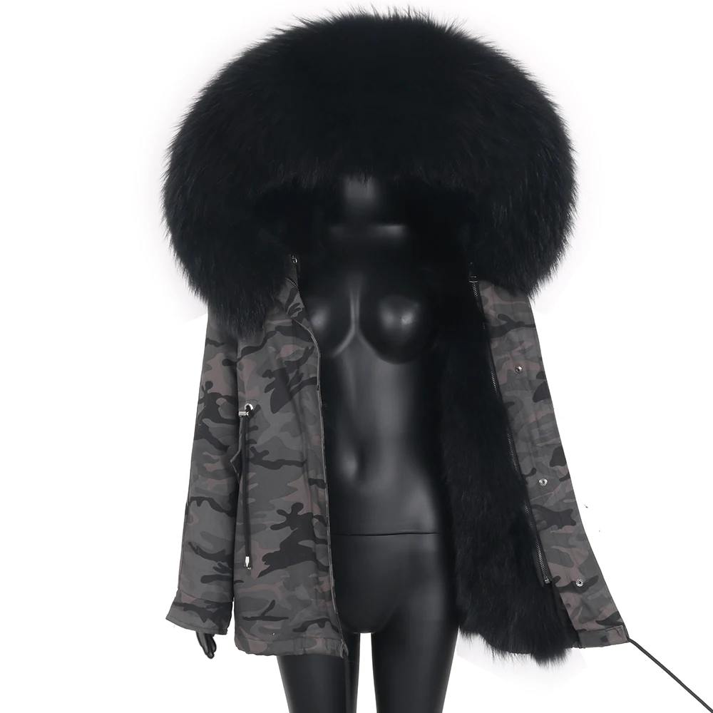 

2022 Women Winter Jacket Natural Fox Fur Collar Thick Warm Fashion Short Parka Coat Real Fur Coat Female Removable Streewear