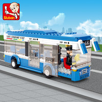 SLUBAN City Single-Decker Bus Car Model Building Blocks Sets Juguetes COMFORT FAST Bricks Figures Educational Kids Toys 235PCS