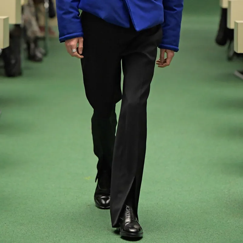 سراويل رجالية عادية الربيع والخريف الرجال موضة جديدة الهبي شخصية مفتوحة النمط البريطاني سراويل تقليدية #1