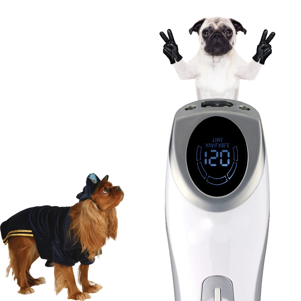 LCD Display Professional CP9600 Pet Electric Shaver Dog Cat Trimmer Grooming Haircut Machine Silver Rechargeable Dog Clipper