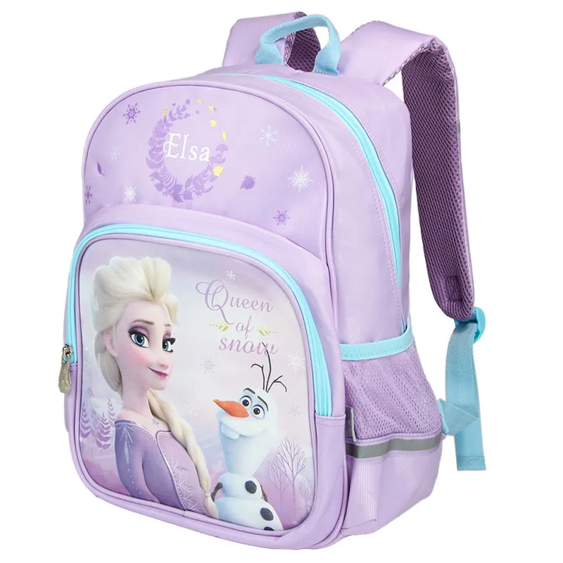 Disney Princess Girl Backpack Frozen Snow Queen Elsa Schoolbag Primary Student Outdoor Travel Light Storage Children Backpack