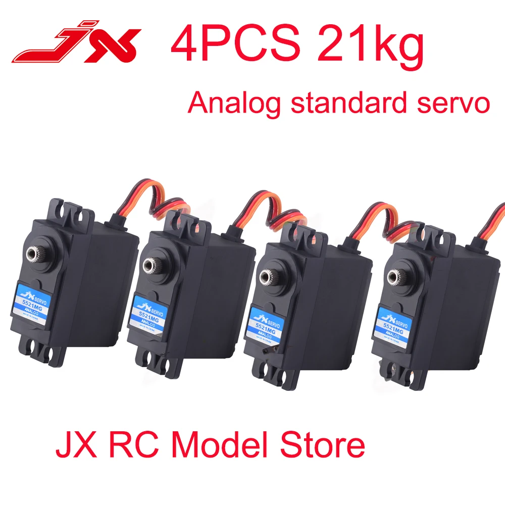 4PCS JX Servo PS-5521MG 20KG Large Torque Metal Gear Standrd Analog Servo for RC Car Robot Plane Rc Scaler Model Parts