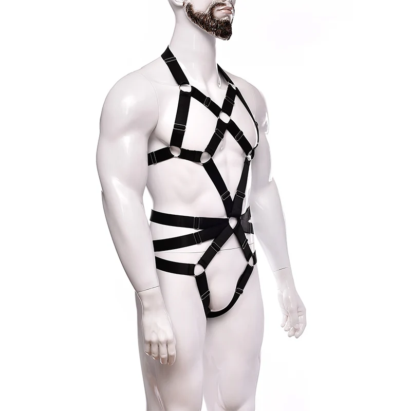 Fetish Gay Sexy Lingerie Men Body Harness Male Suspenders Jockstrap Underwea Bondage Chest Rope Thong Bodysuit Costume