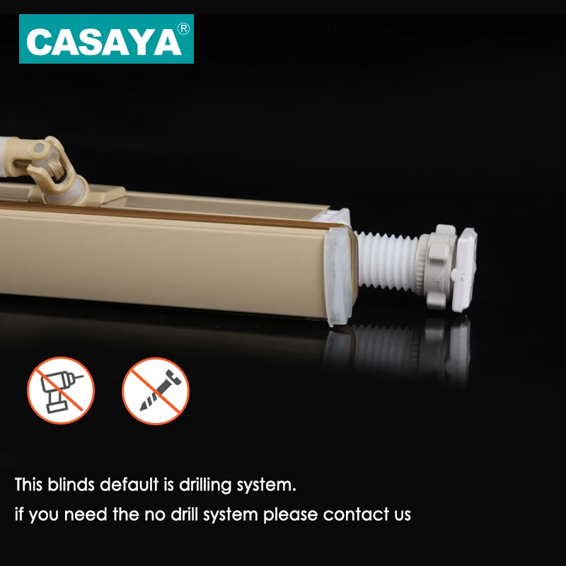 One Rod Control Venetian Blinds Waterproof C shape/ S shape No Drill System Frosted Venetian Blinds Oilproof
