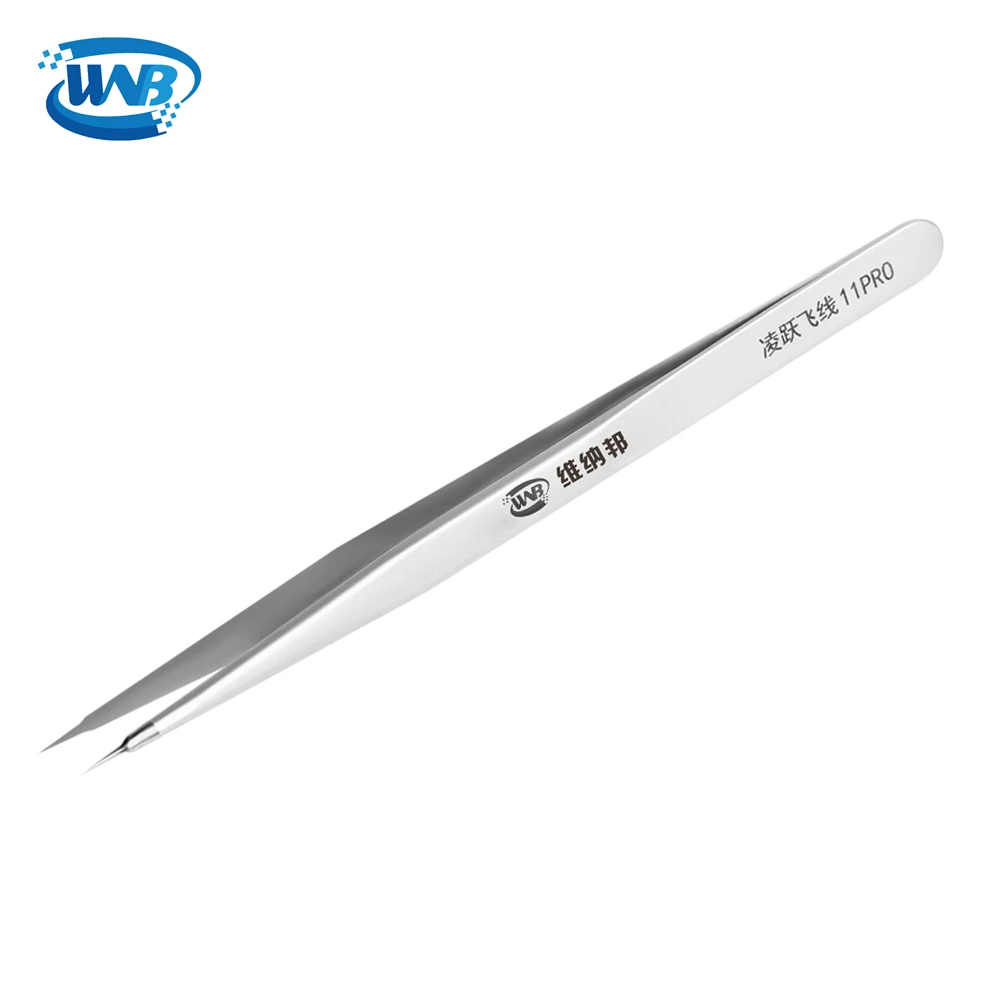 WNB 0.1mm Edge Precision Fingerprint Copper Flying Wire Tweezers 302 Stainless Steel Industrial Tweezers Repair Maintenance Tool