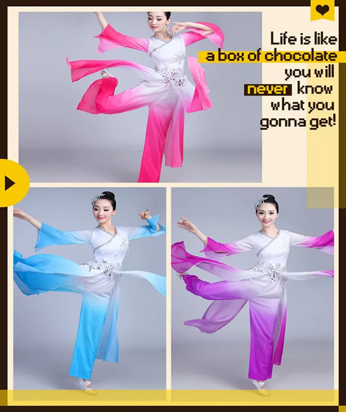 New classical dance costumes female Chinese style modern dance costume elegant umbrella dance water sleeve dance adult female