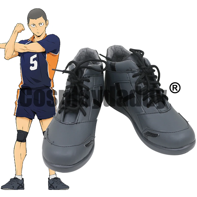 Haikyu!! Haikyuu!! Karasuno High School The Head of Karasuno's Attack Squad Ryunosuke Tanaka Cosplay Sports Shoes Boots C006