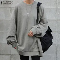 ZANZEA Women Long Sleeve Solid Sweatshirt Oversized Fashion Autumn Hoodies Casual Streetwear Winter Sweatshirts Loose Pullover