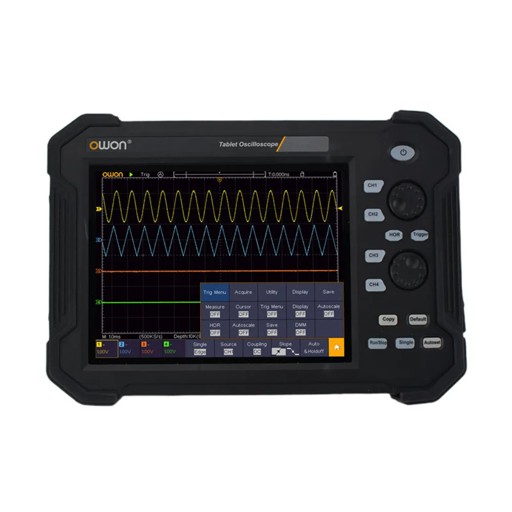 Tablette oscilloscope numérique Owon TAO3074/3104, 8 pouces LCD 800x600 8 Bits 4CH 100MHz bande passante 1GS/s