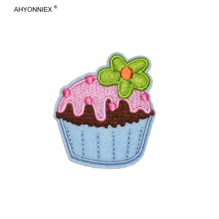 5 Pieces Icecream Cupcake Embroidered Patch for Clothing Iron on Sew Applique Cute Patch Fabric Badge Garment DIY Accessories