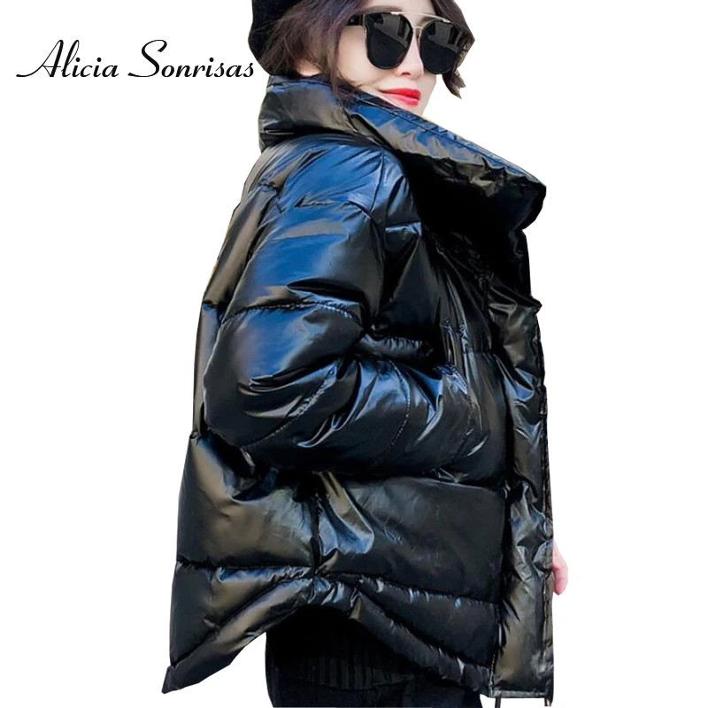 Winter Women\'s Waterproof Coat  jacket Glossy Down Cotton large size Loose Winter Warm Thick Parka Women Jacket