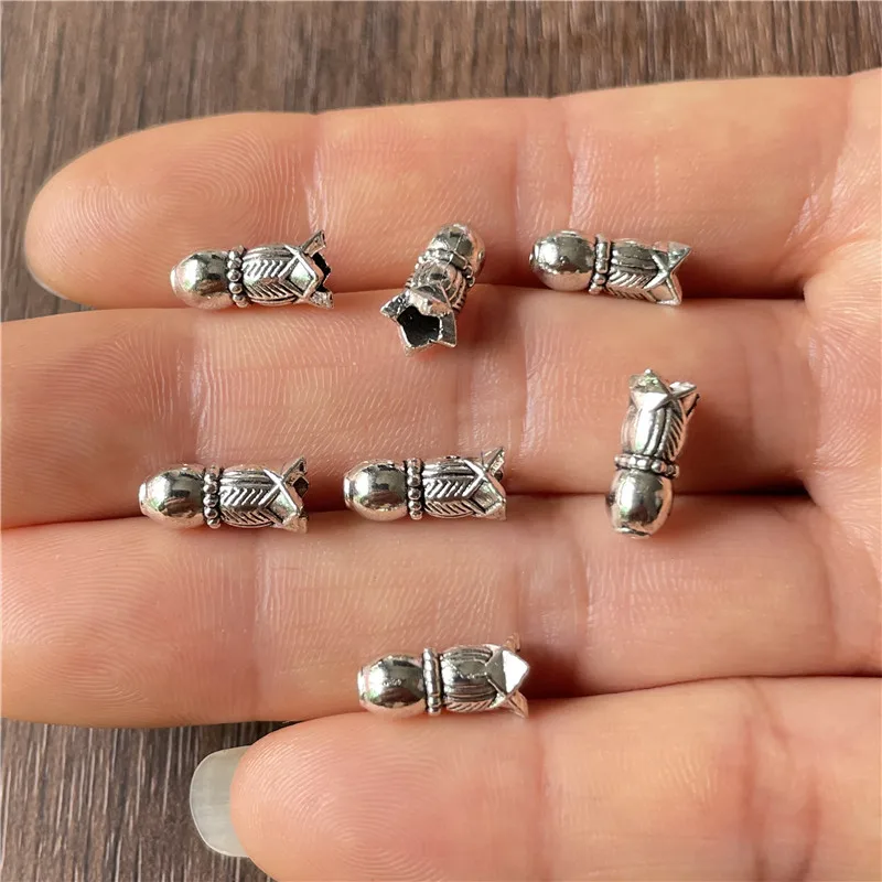 30pcs Imitation Tibetan Silver Bronze Smooth Pocked Tulip Spacer Bead DIY Bracelet Necklace Jewelry Connector Accessories