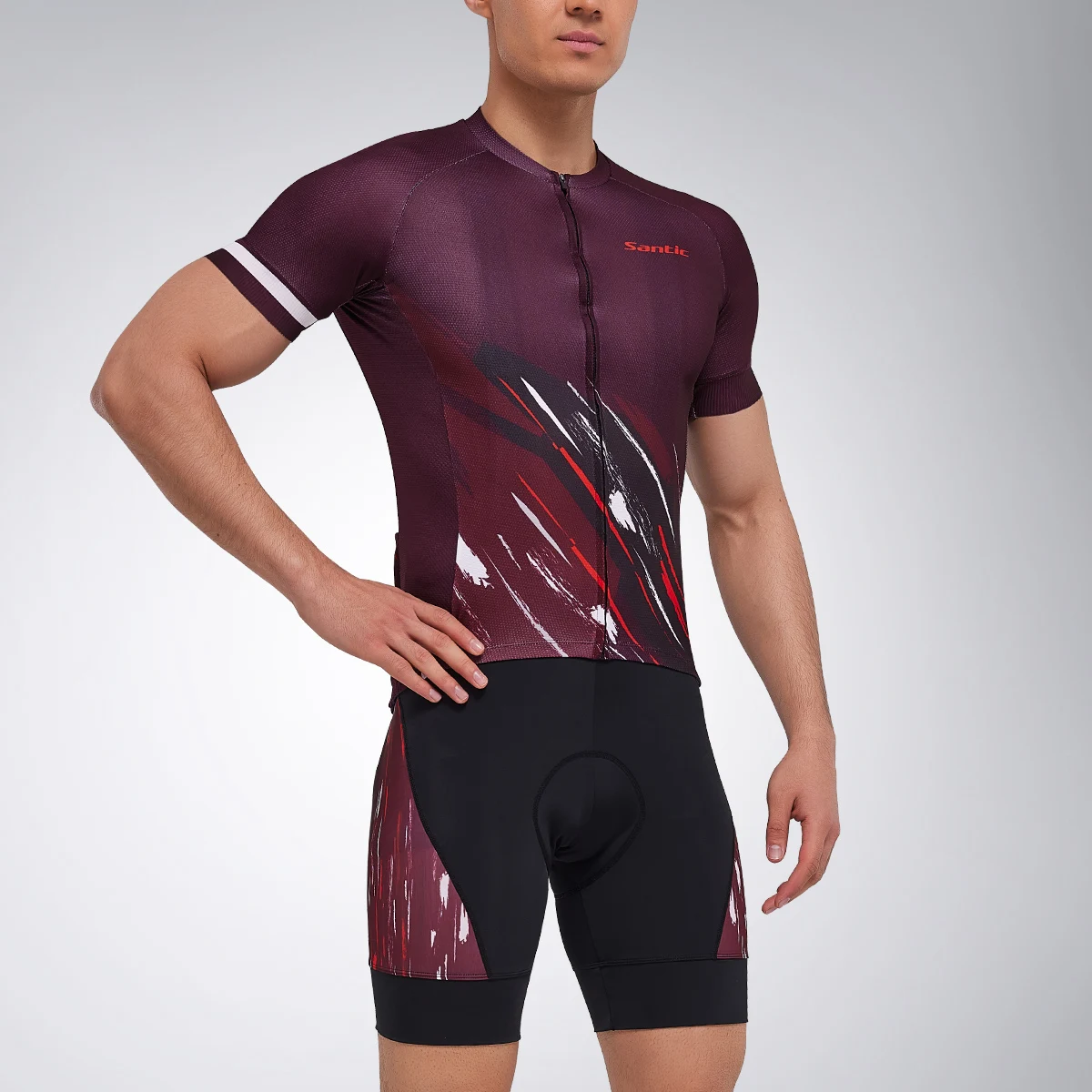 Santic Summer Cycling Jersey Set Breathable Gel Pad Clothing Men Bib Shorts Maillot Ciclismo Bike Jersey Short Sleeve Asian Size