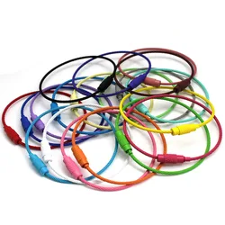 10-20PCS Colorful Stainless Steel Wire Keychain Cable Loop Screw Lock Rope Key Holder Keyring Key Chain Rings Outdoor Tools