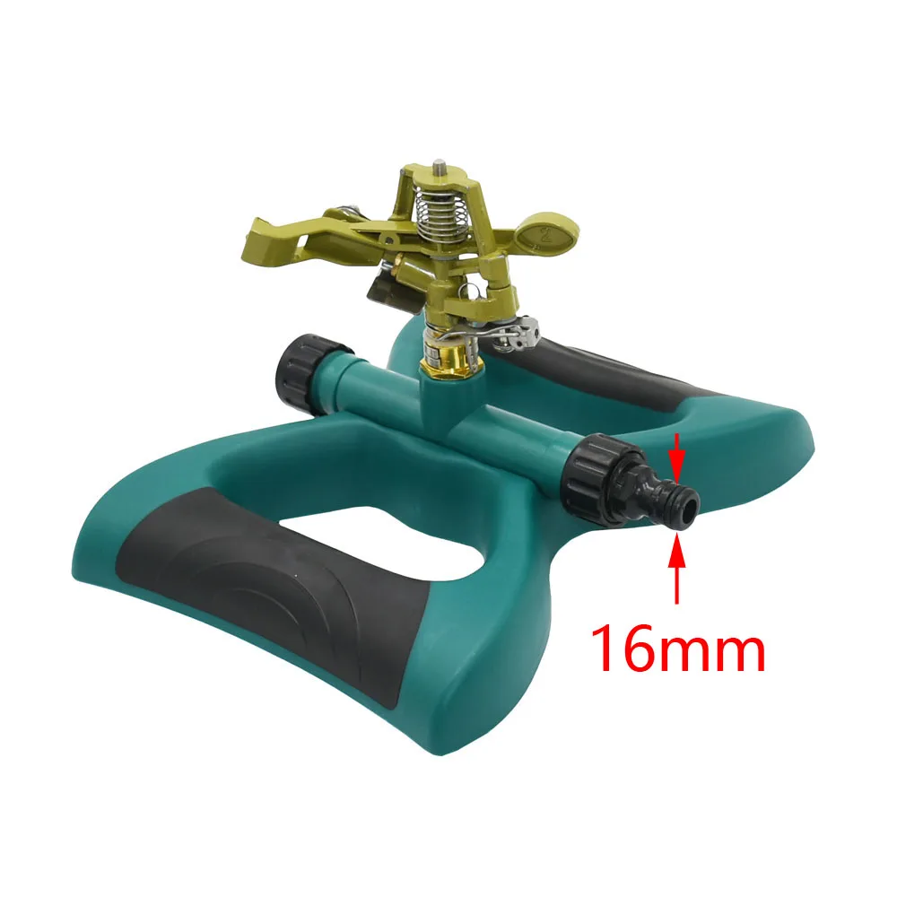 Metal 360 Degree Auto Rotatable Water Sprinkler with Support Adjustable Garden Lawn Irrigation Tools Garden Rocker Nnozzle