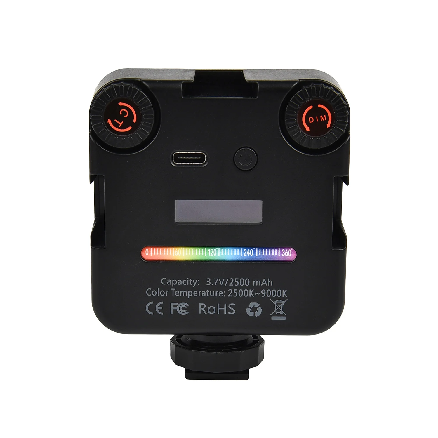 64RGB كاميرا ليد صغيرة ضوء 2500mAh قابلة للشحن LED مصباح لوحة صور فيديو الإضاءة أضواء الفيديو Vlog ملء ضوء لايف