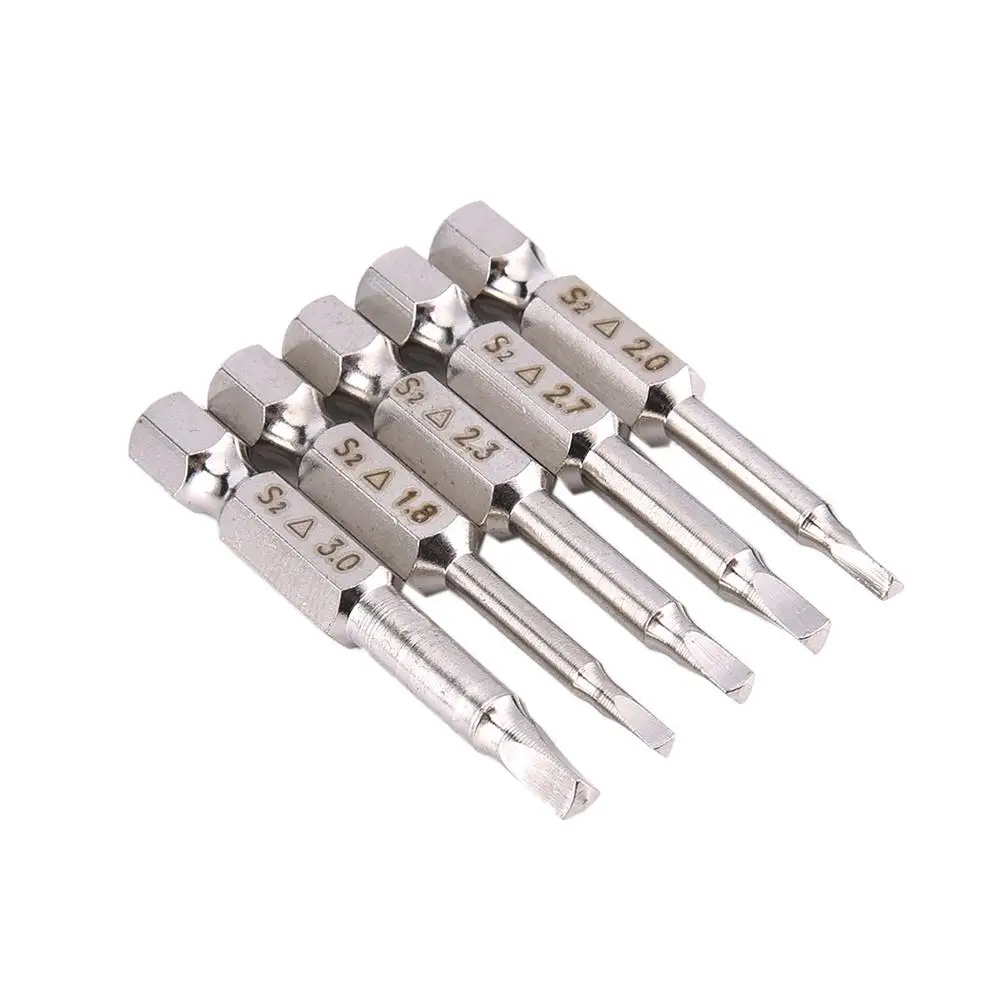 5pcs S2 Alloy Steel Triangular Screw Bits Magnetic Screwdriver Bit Anti Slip Triangle Screw Head 1.8/2/2.3/2.7/3 Mm Dropshipping