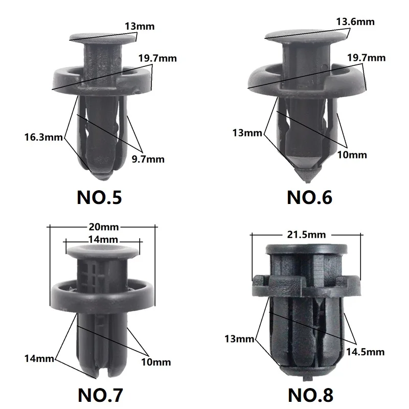 50 Stück Auto-Stoßstangen-Clips, Einsteck-Expansionsbefestiger für 8mm-15mm Löcher, Kotflügel Vorne und Hinten, Stoßstangen-Nieten zur Installation – Detail 3