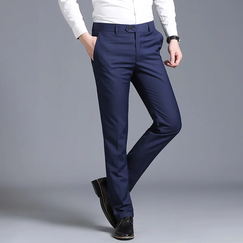 Suit pants men Trousers office Straight formal pants man Business solid slim fit mens Social Trousers dress Pant Hombre