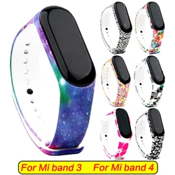Colorful mi band 3 4 Printing flowers Silicone wrist strap for xiaomi mi4 smart bracelet pulseira for miband 4 strap replacement