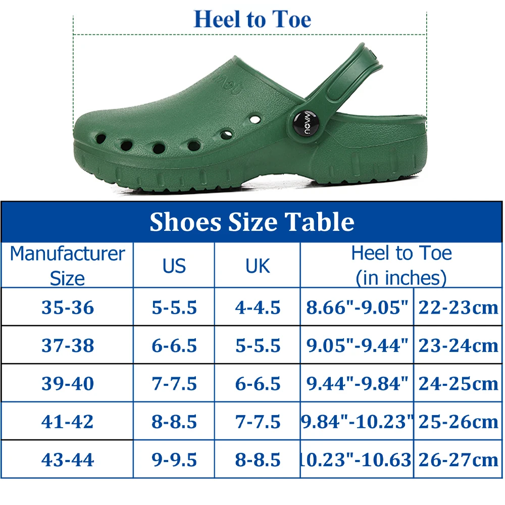 Thick Heel Medical Scrub Clogs Nurse Garden Shoes Arch Support House Slippers Sandals Breathable Slip On Indoor Outdoor Clogs