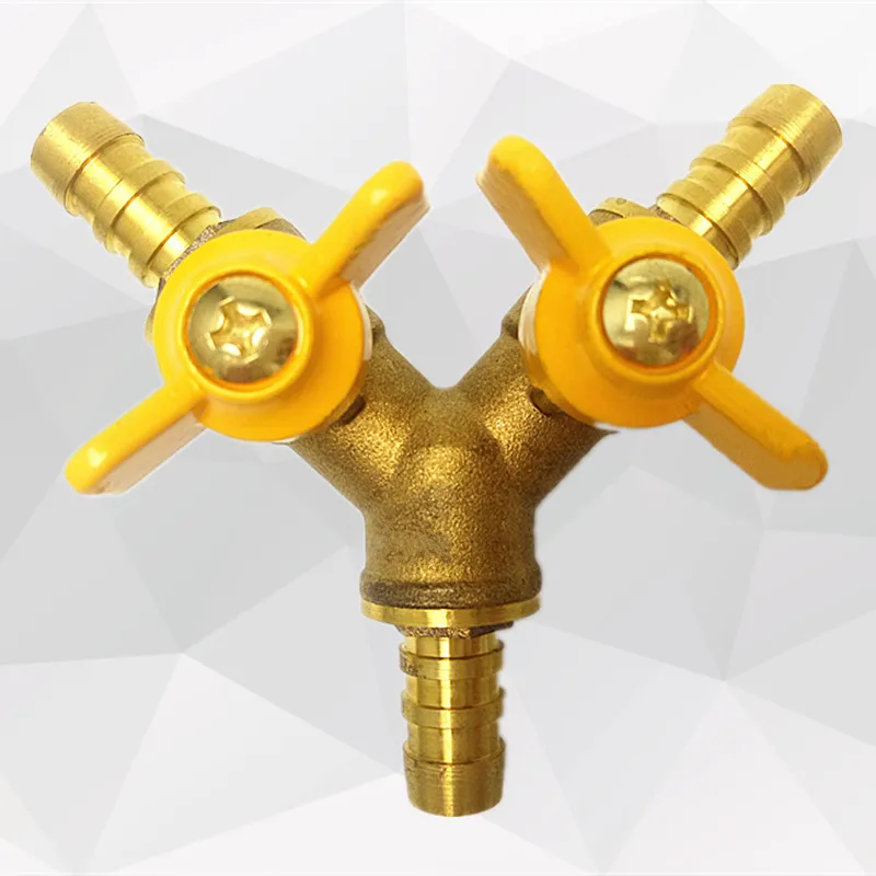 Y-shaped three-way valve brass gas three-way joint gas pipe gas distribution switch liquefied balloon valve