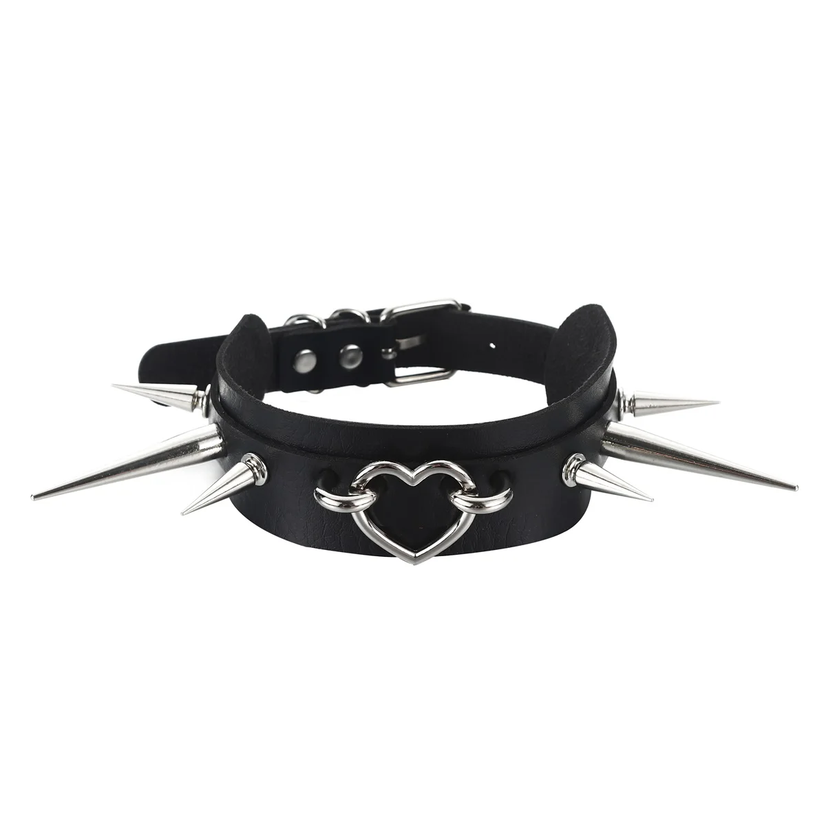 Goth Spiked Choker Collar  Black Pu Leather Gothic Necklace Woman Punk Studded Chocker Emo Cosplay Jewelry