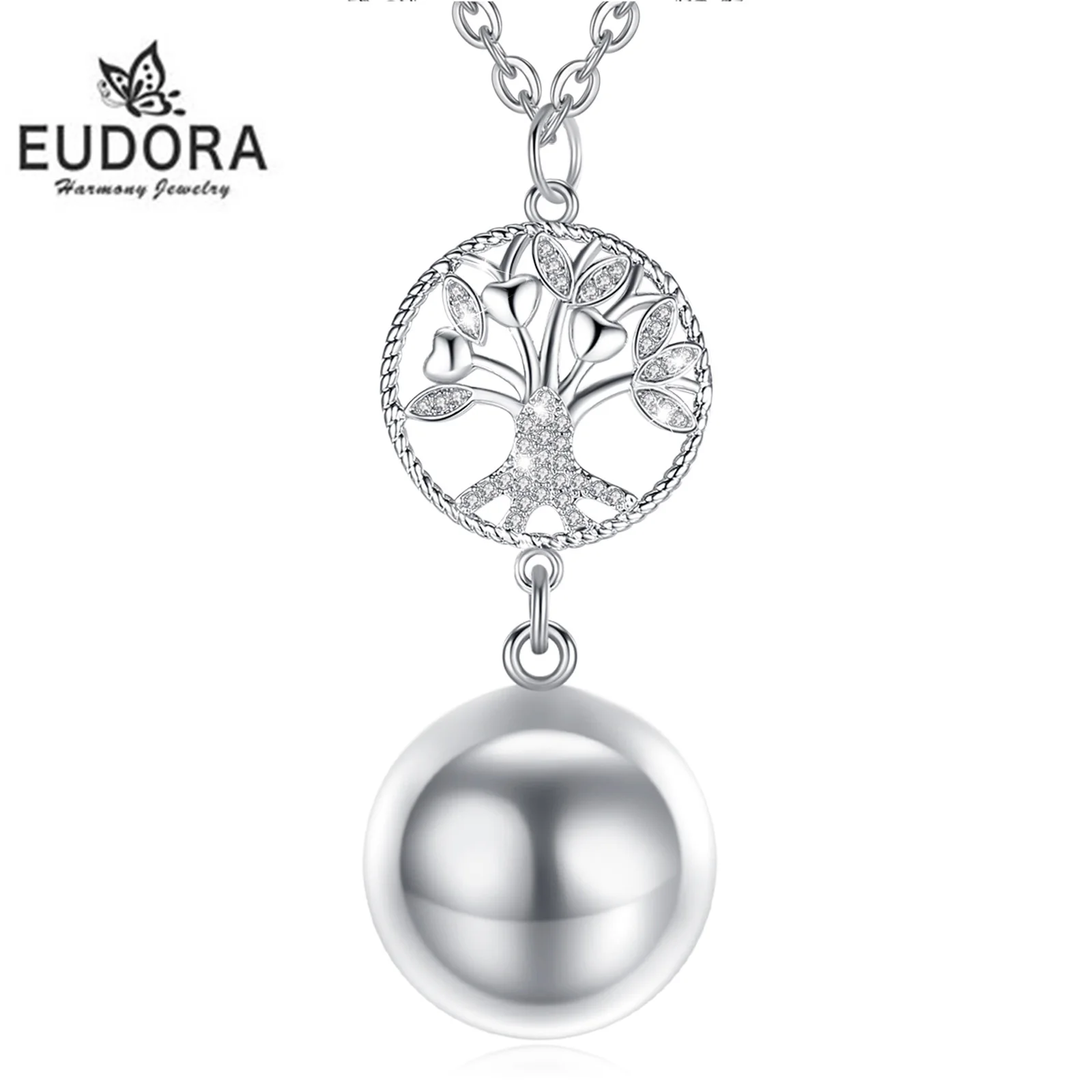 Eudora 20MM tree of Life Harmony Bola Ball Pregnancy Chime Angel Caller Bola Pendant Necklace Fine Jewelry for Women Gift 373