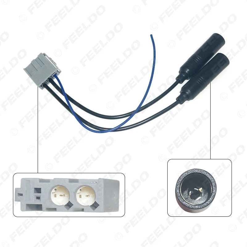 FEELDO Car Stereo Radio Double Heads Male To Female Plug Antenna Adapter For Honda CRV Civic Radio Wire Cable #HQ6741