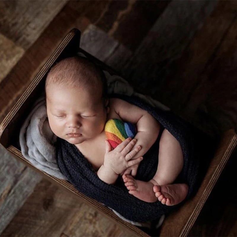 Neugeborenen Fotografie Prop Zubehör Set Filz Nadel Wolle Basketball Gefilzt Regenbogen Baby Geschenk Foto Schießen Junge Sport Spielzeug Fußball