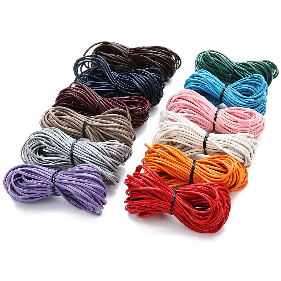 10yards/lot 1/1.5/2/3 mm Genuine Cow Leather Round Cord Jewelry Cord For DIY Bracelet Findings Rope String For Jewelry Making