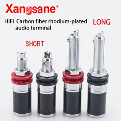 hifi black carbon fiber wiring post HIFI wiring board rhodium plated panel amplifier connection speaker cable banana plug socket