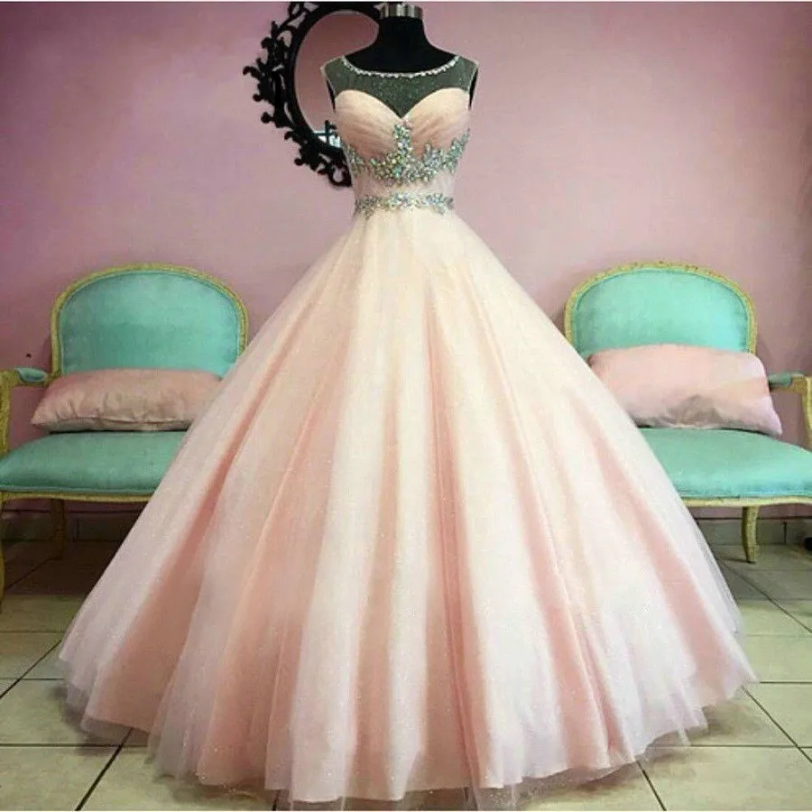 

Angelsbridep Princes Ball Gown Quinceanera Dress Masquerade Cap Sleeve Sweet 16 Dresses Sexy Tulle Crystals Vestido 15 Anos