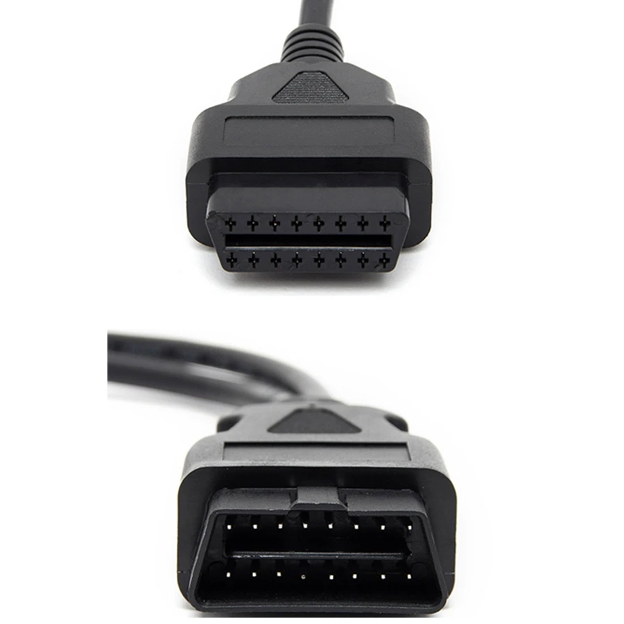 High Quality 30CM OBD2 16 Pin Cable Extension Splitter Male to Dual Female Y OBD 16Pin Cable 1-2 OBD Connector adapter